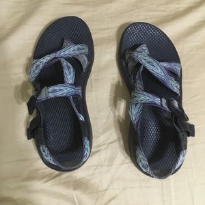 Blues and green Chacos